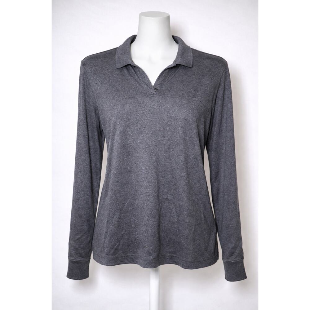 Cuddl Duds A698462 Seriously‎ Soft Collared Pullover Gray [L]